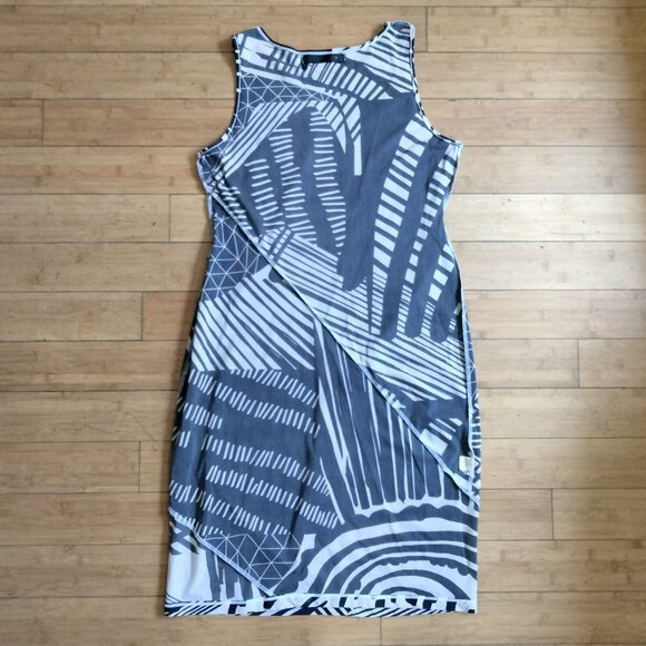 PORTO SF San Francisco Abstract Geometric Lagenlook Sleeveless Dress Artsy 4(XL) - Picture 3 of 14